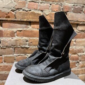 Rick Owens Split-Tongue Boots – Model 35400 – Black Roughout Leather – Size 41